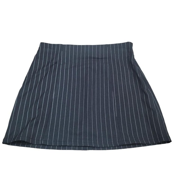 No Boundaries Women's S Pinstripe Vest Mini Skirt Set Office Siren 90's Y2K Goth - Picture 8 of 8